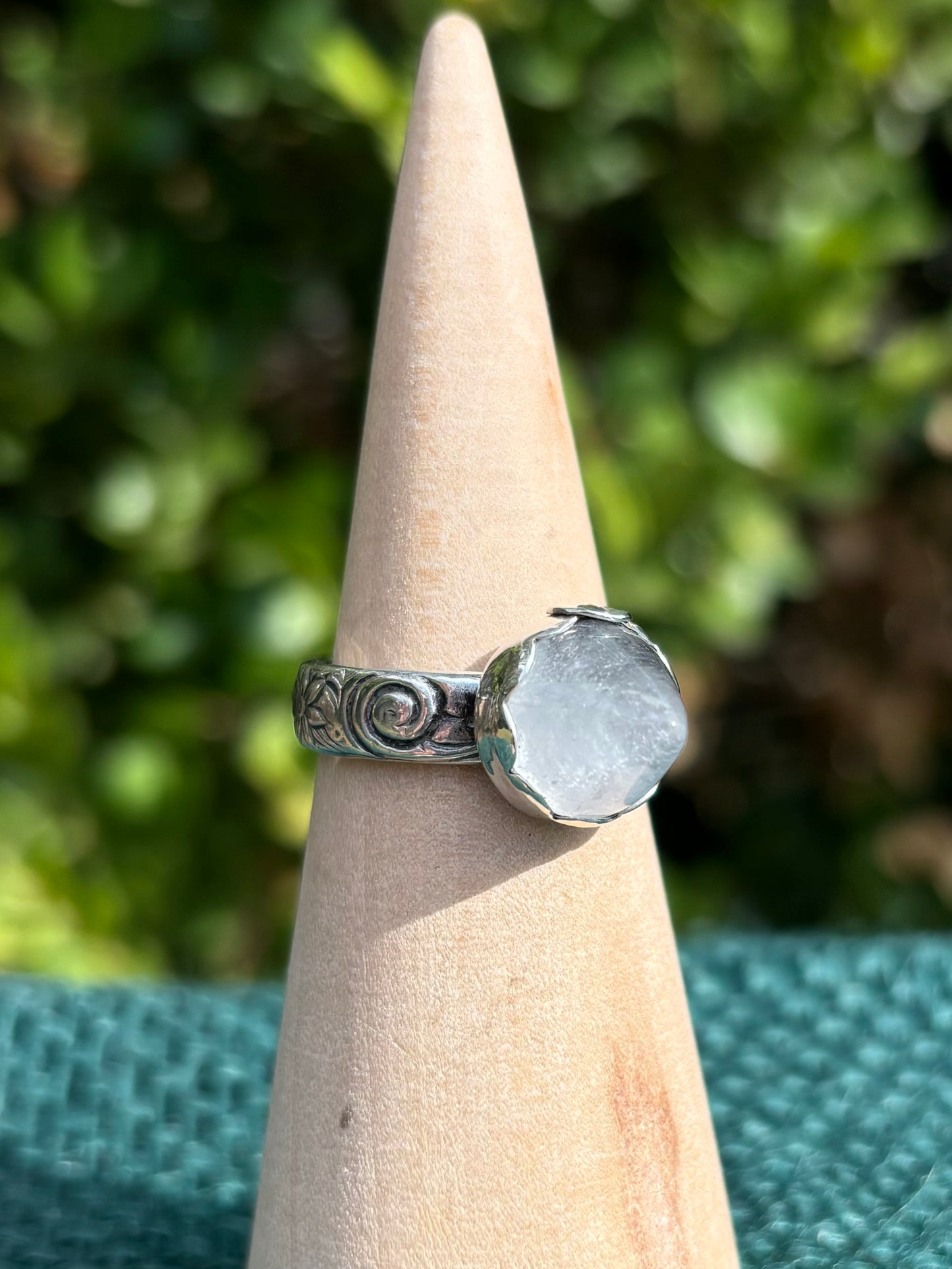 Clear Quartz Spike Ring, size 8