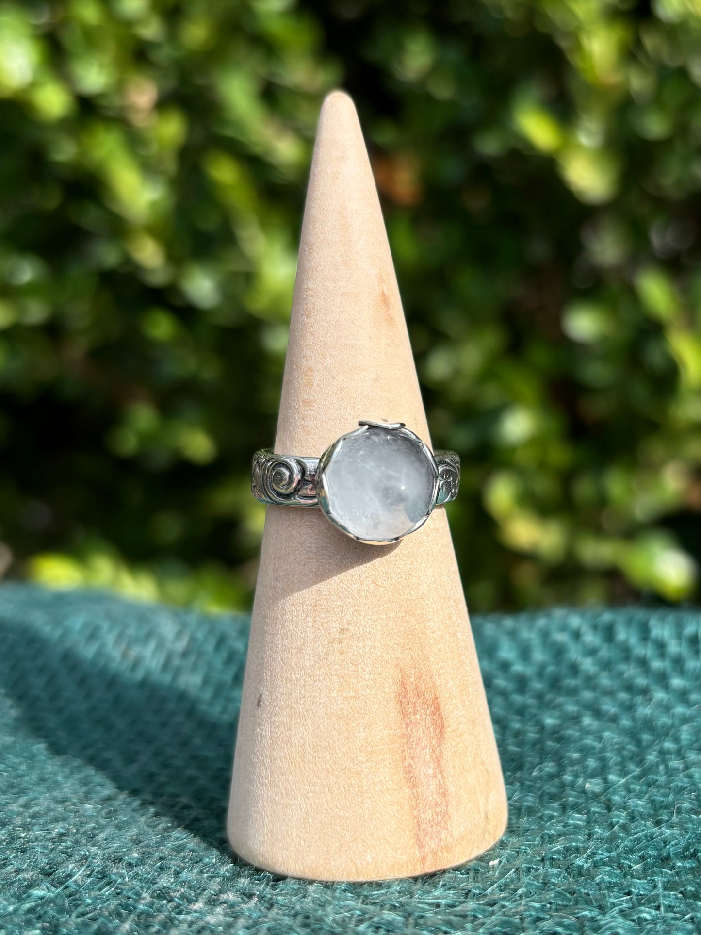 Clear Quartz Spike Ring, size 8