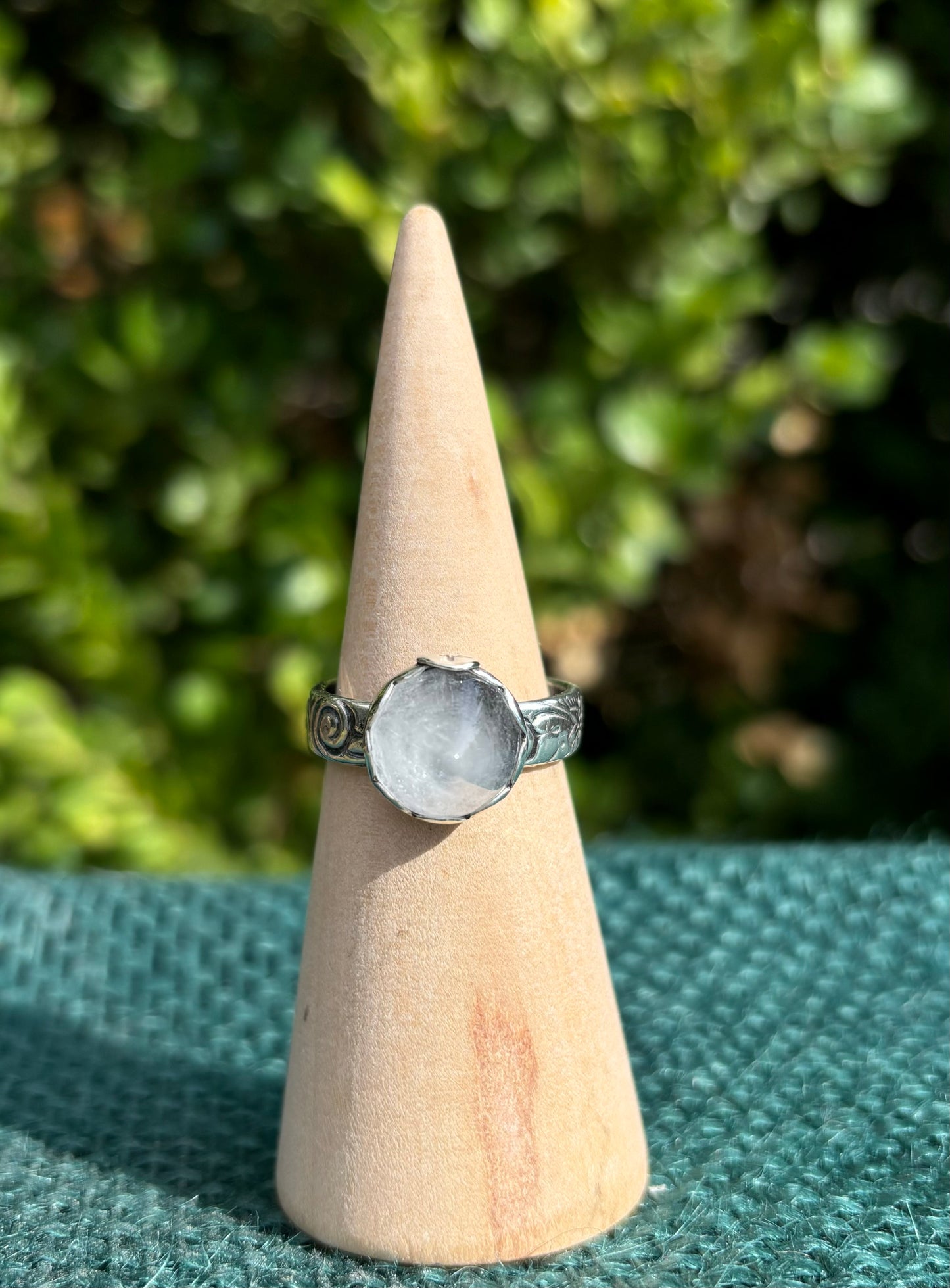 Clear Quartz Spike Ring, size 8