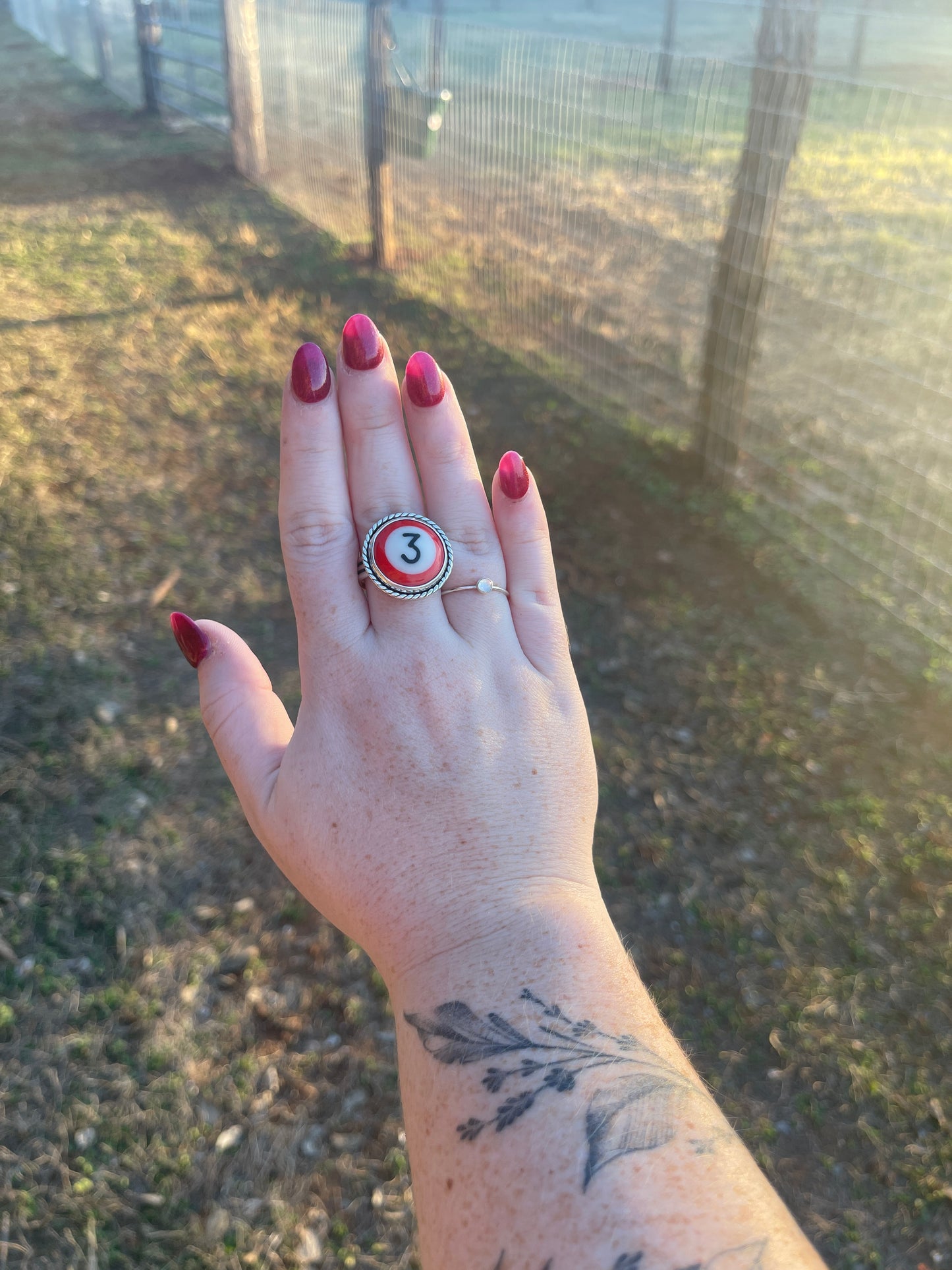 Sterling Silver Billiard Ball Ring, size 11